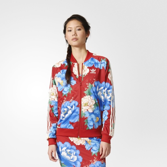 *SOLD* Adidas chitas farm track jacket red floral - Picture 5 of 16